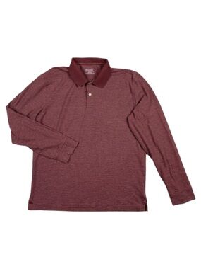 UNTUCKit Cero Long Sleeve Polo Shirt Red Stripe Men's
Medium